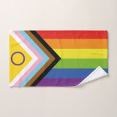 SlipperyJoe Intersex Progress Flag Regenbogen Badhandtuch Set (Handtuch)