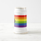 SlipperyJoe Intersex Progress Flag Regenbogen Bierglas (Mittel)