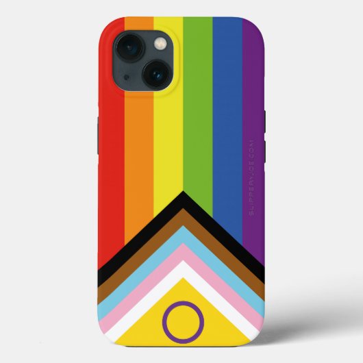 SlipperyJoe Intersex Progress Flag Regenbogen Case-Mate iPhone Hülle (Rückseite)