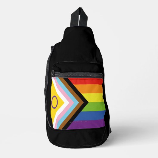 SlipperyJoe Intersex Progress Flag Regenbogen Crossbody Bag (Vorderseite)