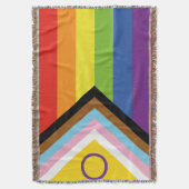 SlipperyJoe Intersex Progress Flag Regenbogen Decke (Vorderseite Vertikal)