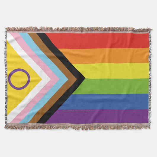SlipperyJoe Intersex Progress Flag Regenbogen Decke (Vorderseite)