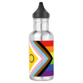 SlipperyJoe Intersex Progress Flag Regenbogen Edelstahlflasche (Links)