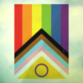 SlipperyJoe Intersex Progress Flag Regenbogen Fensteraufkleber (Blatt 3)