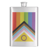 SlipperyJoe Intersex Progress Flag Regenbogen Flachmann (Vorderseite)