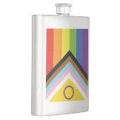 SlipperyJoe Intersex Progress Flag Regenbogen Flachmann (Rechts)
