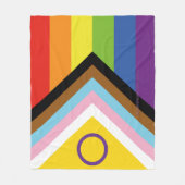 SlipperyJoe Intersex Progress Flag Regenbogen Fleecedecke (Vorderseite)