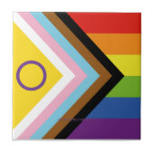 SlipperyJoe Intersex Progress Flag Regenbogen Fliese (Vorderseite)