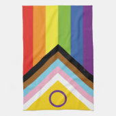 SlipperyJoe Intersex Progress Flag Regenbogen Geschirrtuch (Vertikal)