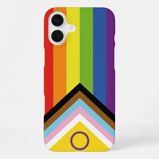 SlipperyJoe Intersex Progress Flag Regenbogen iPhone Hülle (Rückseite)