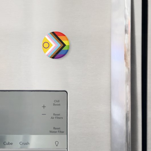 SlipperyJoe Intersex Progress Flag Regenbogen Magnet (In Situ (Kühlschrank))