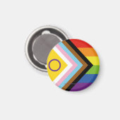 SlipperyJoe Intersex Progress Flag Regenbogen Magnet (Vorderseite/Rückseite)