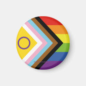 SlipperyJoe Intersex Progress Flag Regenbogen Magnet (Vorne)