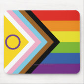 SlipperyJoe Intersex Progress Flag Regenbogen Mousepad (Vorne)