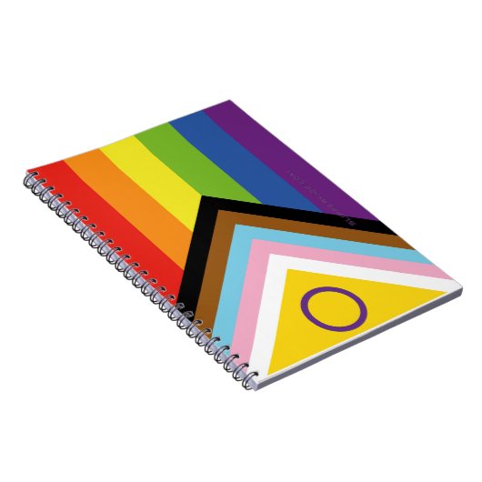 SlipperyJoe Intersex Progress Flag Regenbogen Notizblock (Rechte Seite)