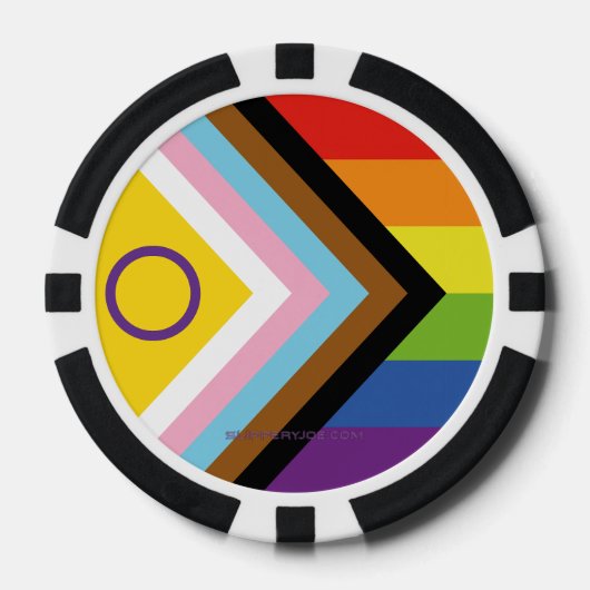 SlipperyJoe Intersex Progress Flag Regenbogen Pokerchips (Vorderseite)