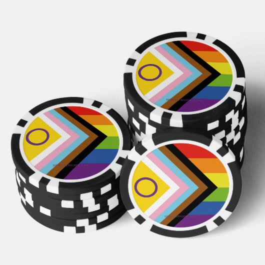 SlipperyJoe Intersex Progress Flag Regenbogen Pokerchips (Stapel)