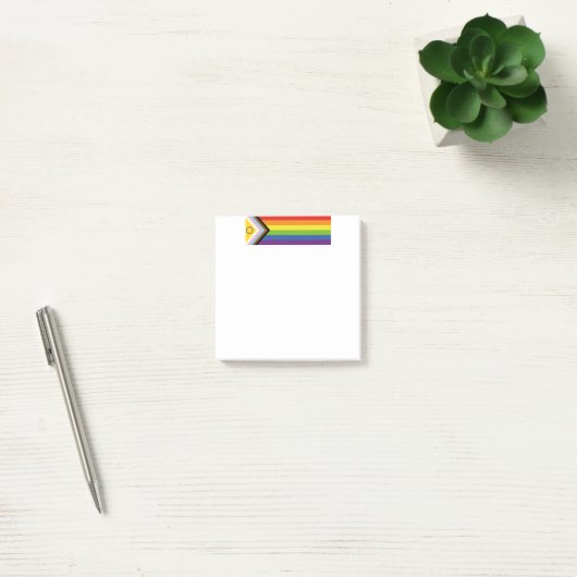 SlipperyJoe Intersex Progress Flag Regenbogen Post-it Klebezettel (Büro)