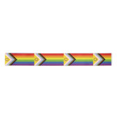 SlipperyJoe Intersex Progress Flag Regenbogen Satinband (Vorderseite)