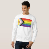 SlipperyJoe Intersex Progress Flag Regenbogen Sweatshirt (Vorne ganz)