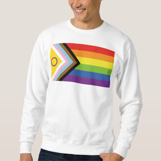 SlipperyJoe Intersex Progress Flag Regenbogen Sweatshirt (Vorderseite)