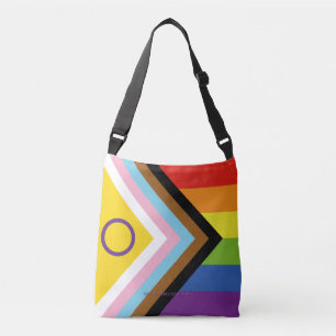 SlipperyJoe Intersex Progress Flag Regenbogen Tragetaschen Mit Langen Trägern