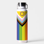 SlipperyJoe Intersex Progress Flag Regenbogen Trinkflasche (Rückseite)