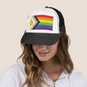 SlipperyJoe Intersex Progress Flag Regenbogen Truckerkappe (Beispiel)