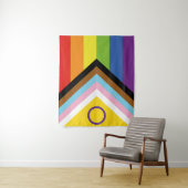 SlipperyJoe Intersex Progress Flag Regenbogen Wandteppich (Beispiel)