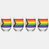 SlipperyJoe Intersex Progress Flag Regenbogen Weinglas Ohne Stiel (Vorderseite)