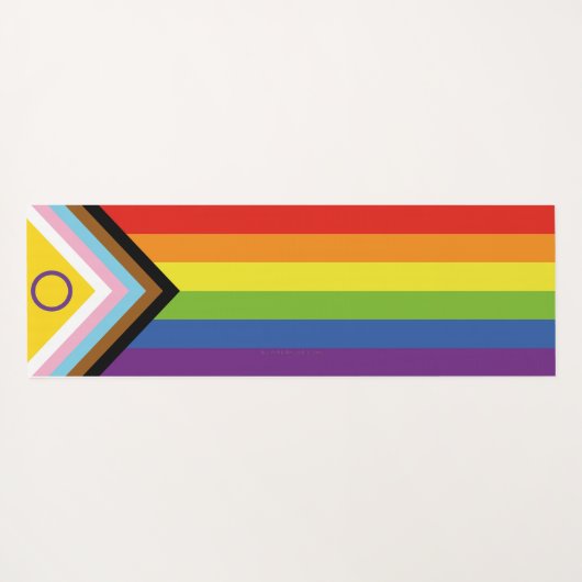 SlipperyJoe Intersex Progress Flag Regenbogen Yogamatte (Rückseite (Horizontal))