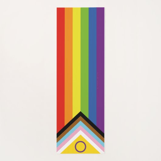 SlipperyJoe Intersex Progress Flag Regenbogen Yogamatte (Rückseite)