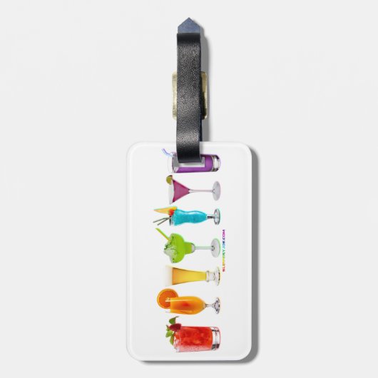 SlipperyJoe jubelt Alkoholcocktails LGBTQIA Gay Gepäckanhänger (Rückseite vertikal)