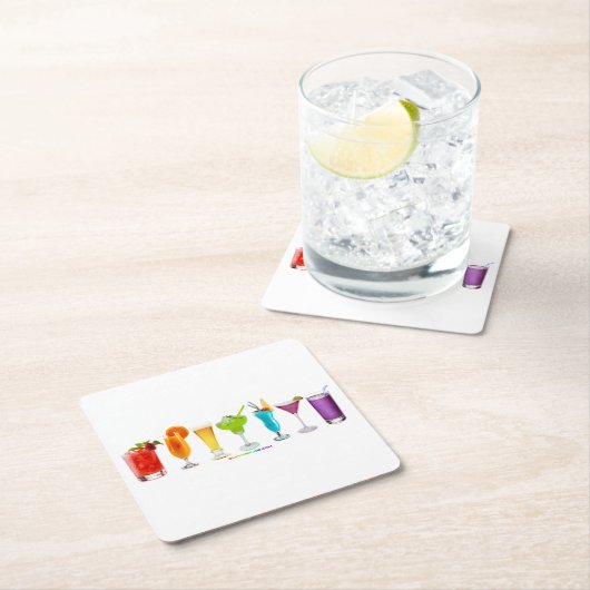 SlipperyJoe jubelt Alkoholcocktails LGBTQIA Gay Rechteckiger Pappuntersetzer (Vor Ort)