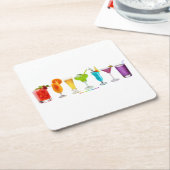 SlipperyJoe jubelt Alkoholcocktails LGBTQIA Gay Rechteckiger Pappuntersetzer (angewinkelt)