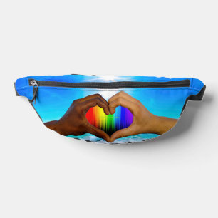 SlipperyJoe lebendiger Regenbogenfarbverlauf Herz  Bauchtasche