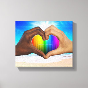 SlipperyJoe lebendiger Regenbogenfarbverlauf Herz  Leinwanddruck