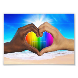 SlipperyJoe lebendiger Regenbogenverlauf Herz inte Fotodruck