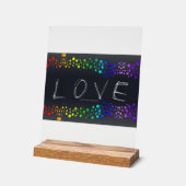 SlipperyJoe Liebe Blasen rot-orange-gelb-grün c Acrylschild (Winkel)