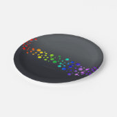 SlipperyJoe Liebe Blasen rot-orange-gelb-grün c Pappteller (Schrägansicht)