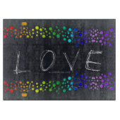 SlipperyJoe Liebe Blasen rot-orange-gelb-grün c Schneidebrett (Vorderseite)