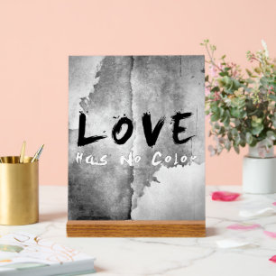 SlipperyJoe-Liebe hat keine Hautfarbe Acrylschild