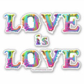 SlipperyJoe Liebe ist Liebe tropfend schmelzend dy Aufkleber (Vorderseite)