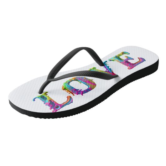 SlipperyJoe Liebe ist Liebe tropfend schmelzend dy Badesandalen (Schrägansicht)