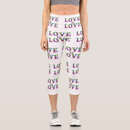 SlipperyJoe Liebe ist Liebe tropfend schmelzend dy Capri Leggings (Vorderseite)