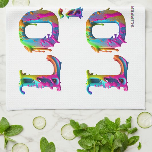 SlipperyJoe Liebe ist Liebe tropfend schmelzend dy Geschirrtuch (Gefaltet)