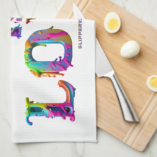 SlipperyJoe Liebe ist Liebe tropfend schmelzend dy Geschirrtuch (Viertel Falte)