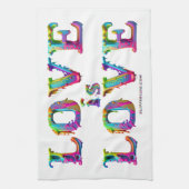 SlipperyJoe Liebe ist Liebe tropfend schmelzend dy Geschirrtuch (Vertikal)