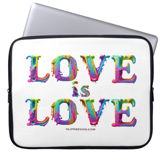 SlipperyJoe Liebe ist Liebe tropfend schmelzend dy Laptopschutzhülle (Vorderseite)