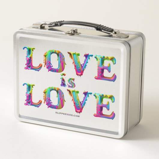 SlipperyJoe Liebe ist Liebe tropfend schmelzend dy Metall Brotdose (Vorderseite)